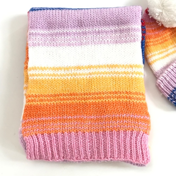 OLD NAVY Scarf and Hat Set Striped Rainbow NWT - Picture 6 of 15